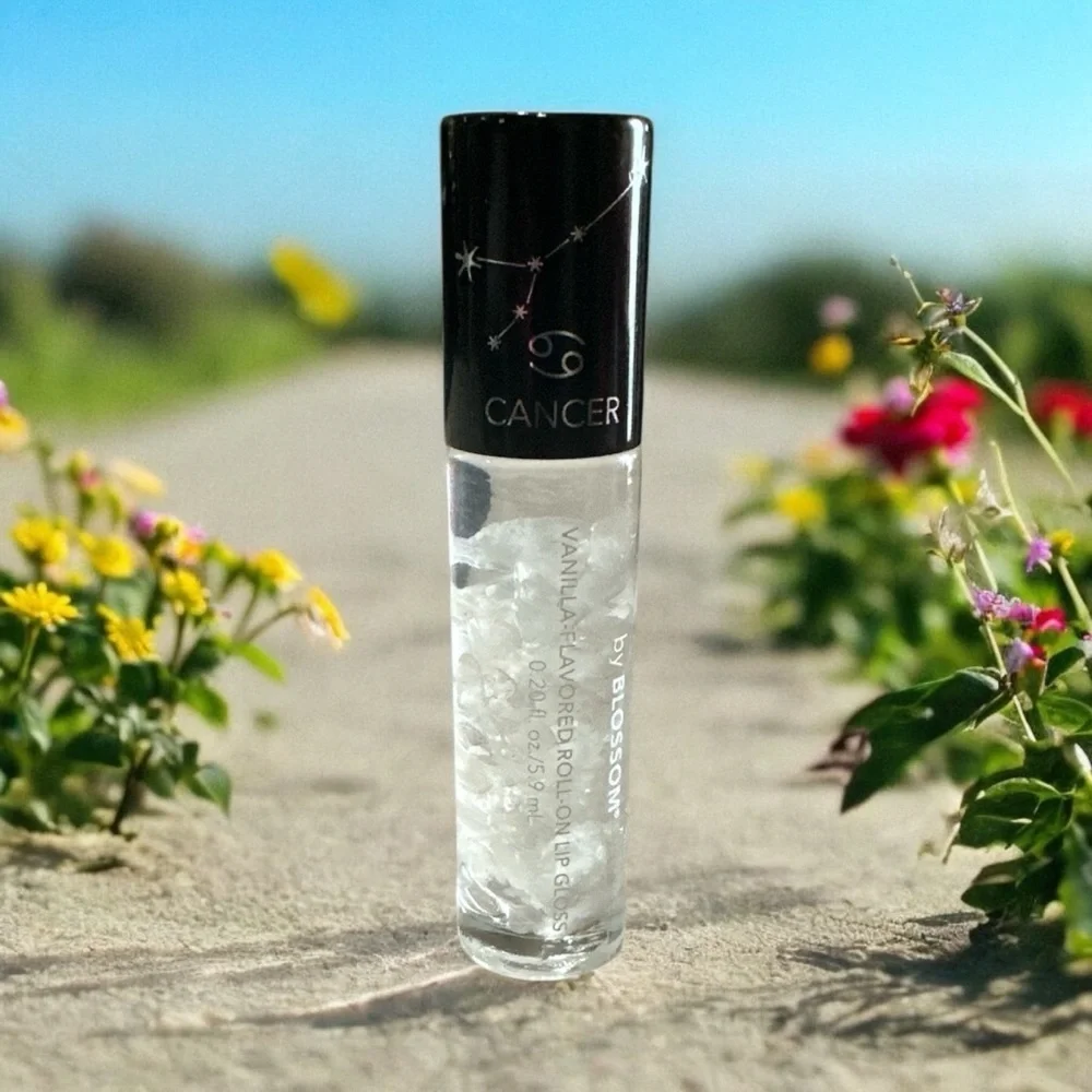 Blossom Cancer Zodiac Lip Gloss – Vanilla Scented w/ Crystals
